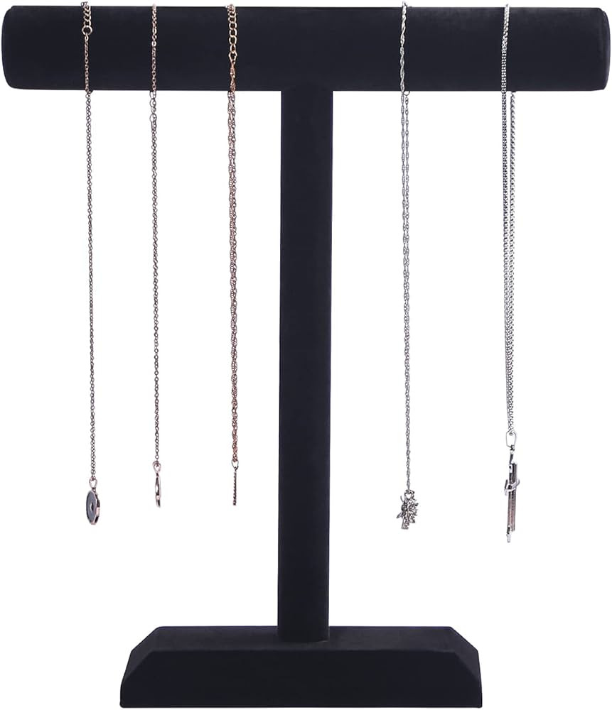 Pangkeep Necklace Holder,Black Velvet Jewelry Display Stand for Selling,13.8 Inches Tall Jewelry ... | Amazon (US)