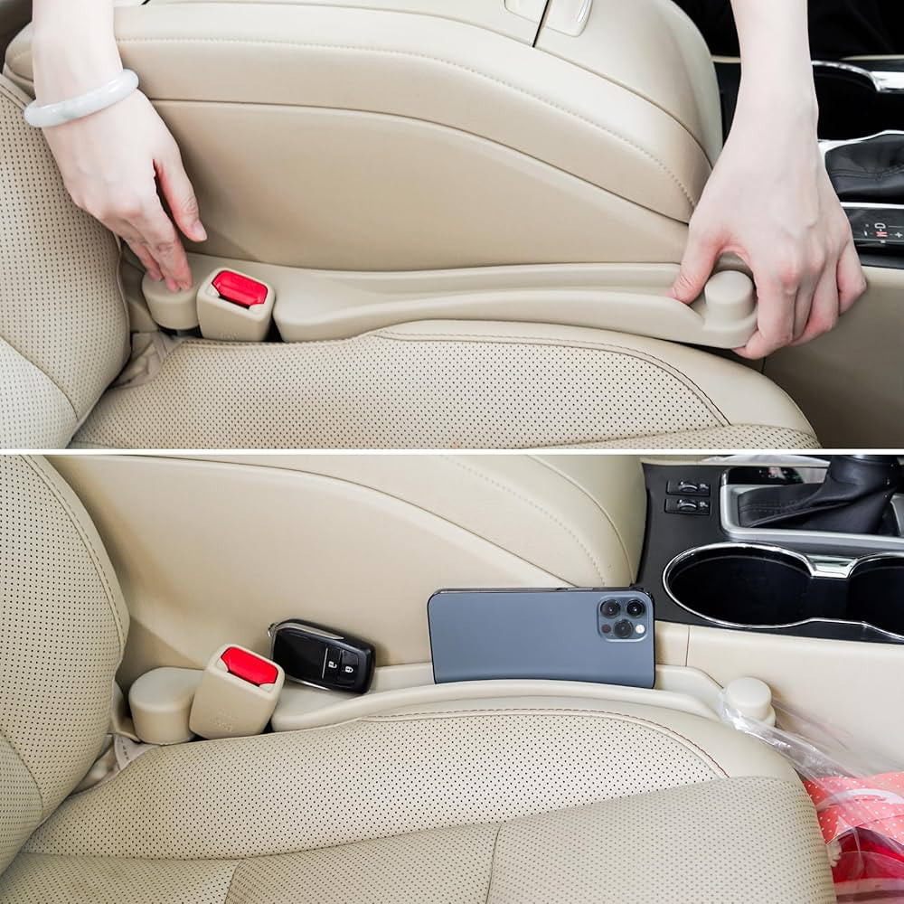 Car Seat Gap Filler Set of 2, Soft Foam Multifunctional Seat Side Gap Filler with Organizer & Hoo... | Amazon (US)