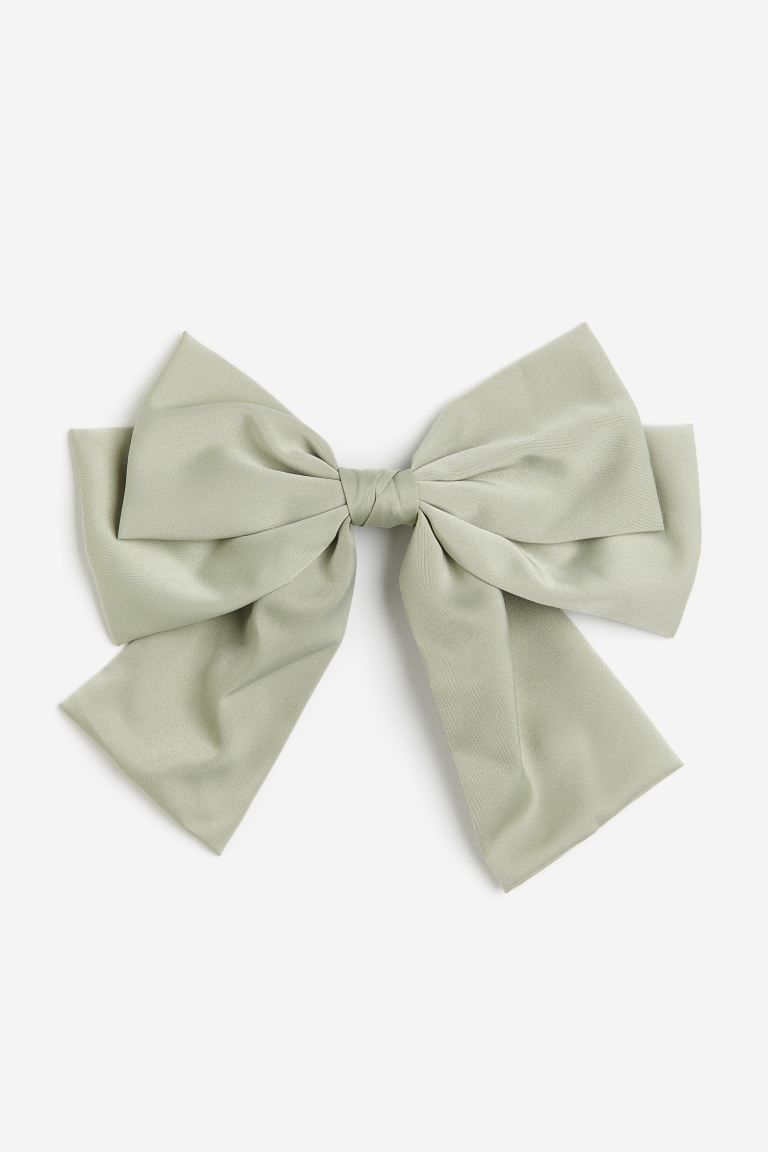 Hair Clip with Bow - Light khaki green - Ladies | H&M US | H&M (US + CA)