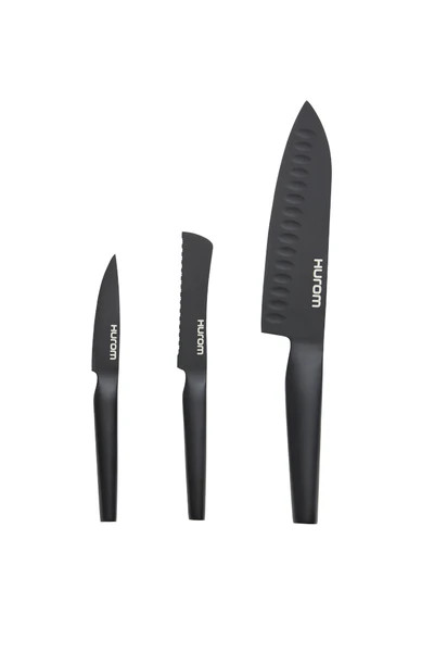 Fruit & Vegetable Knife Set, Matte Black | Hurom