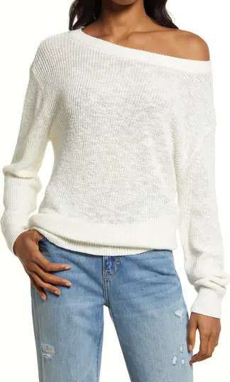 Treasure & Bond Women's Off the Shoulder Linen Blend Sweater | Nordstrom | Nordstrom