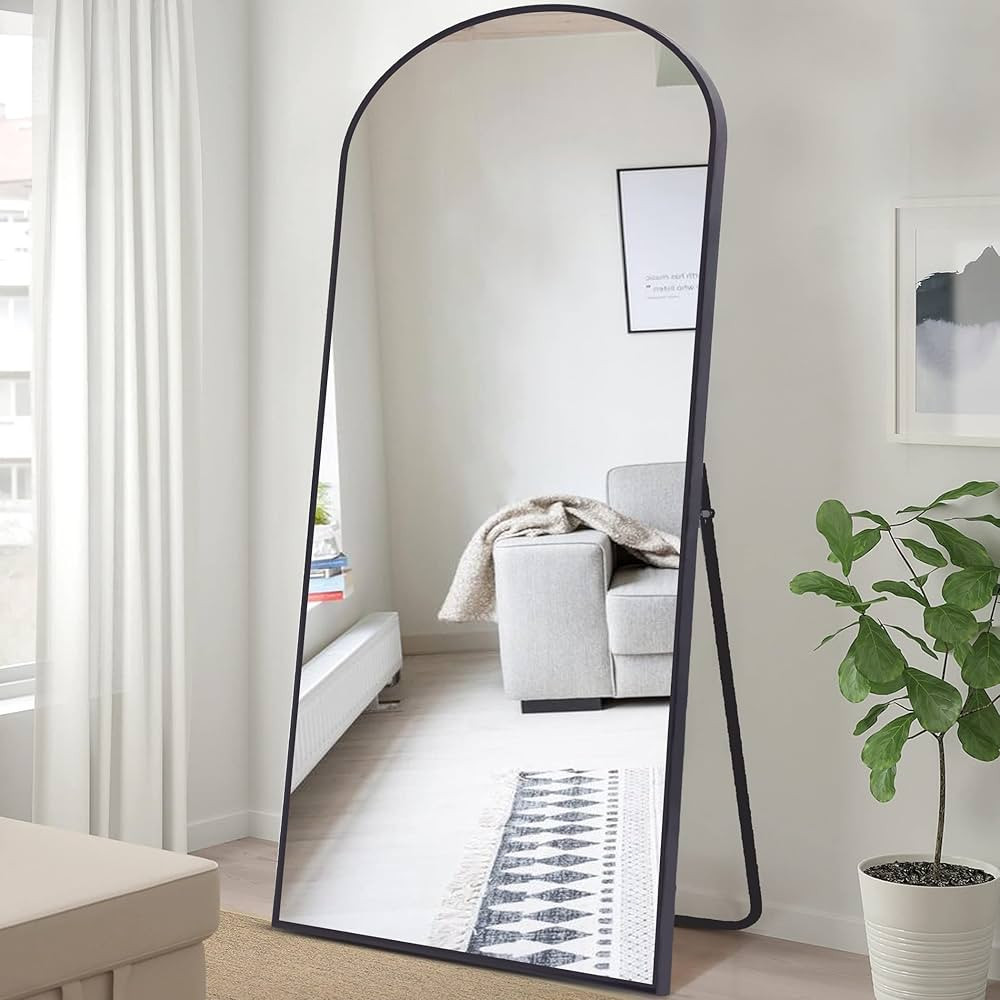 COFENY Full Length Mirror, 71" x 30" Arched Mirror Full Length Black Floor Wall Mirror Standing, ... | Amazon (CA)