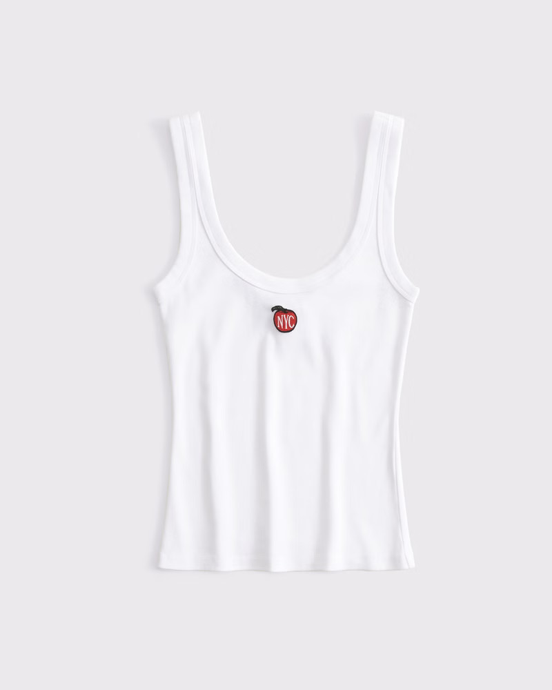 Abercrombie & Fitch Women's New York City Graphic Scoopneck Tank in White - Size XXS | Abercrombie & Fitch (US)