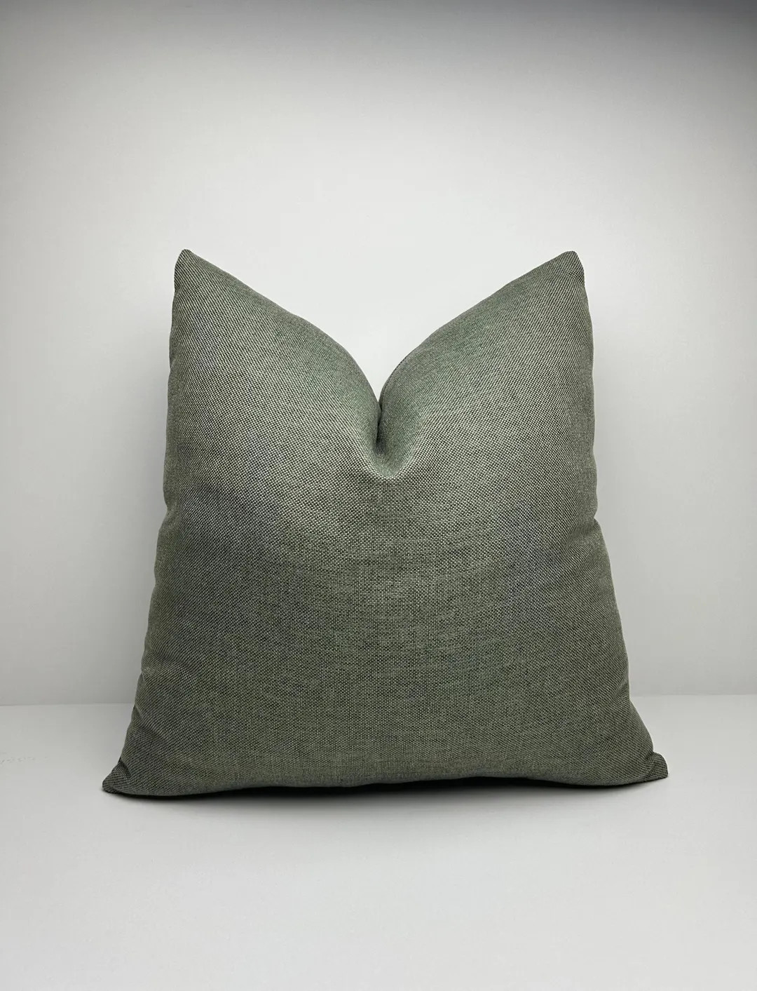 Green Linen Pillow Cover, Green Euro Sham, Boho Green Throw Pillow, Textured Cushion Cover, Thick... | Etsy (US)