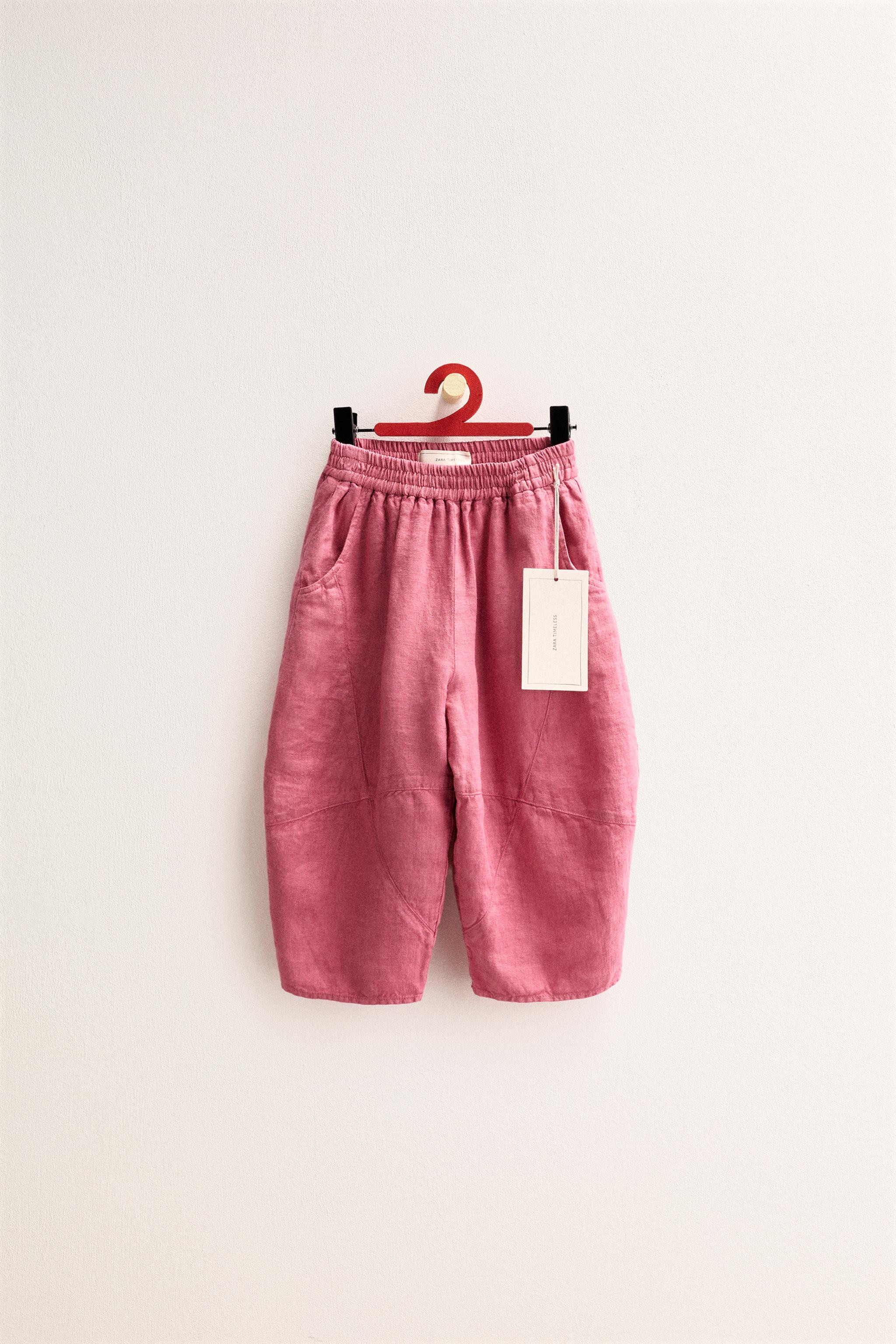 ZARA TIMELESS - 100% LINEN BALLOON TROUSERS WITH CUT-OUTS | Zara UK