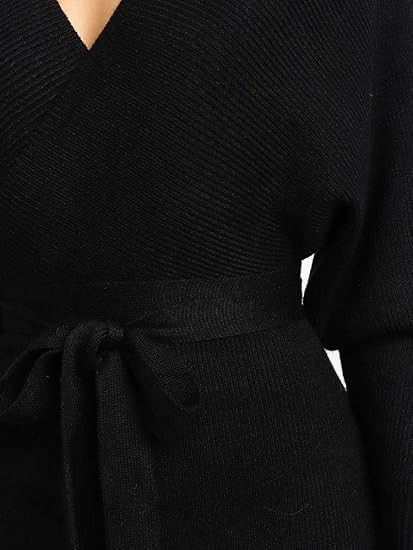 Chang Yun Women's Long Maxi Sweater Dresses Sexy Wrap Batwing V Neck Slit Open Back Holiday Bodyc... | Amazon (US)