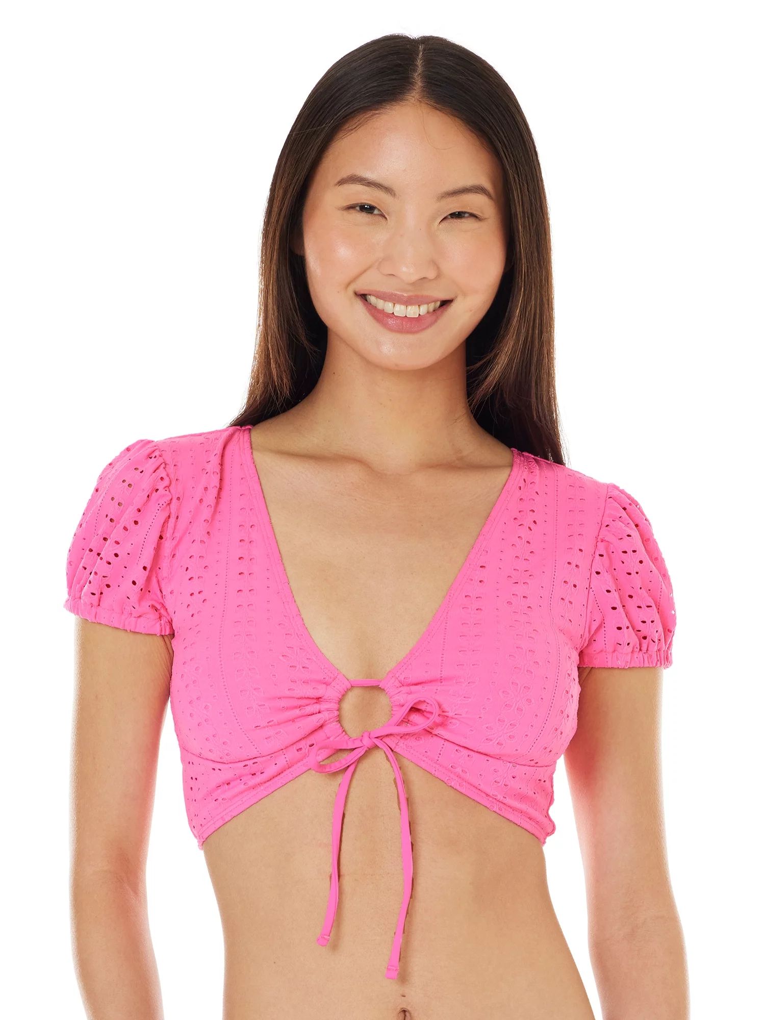 Celebrity Pink Junior's Swim Puff Sleeve Bikini Top | Walmart (US)
