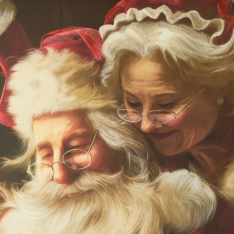 Santa and Mrs. Claus Framed Christmas Wall Art, 22" x 22", by Holiday Time | Walmart (US)