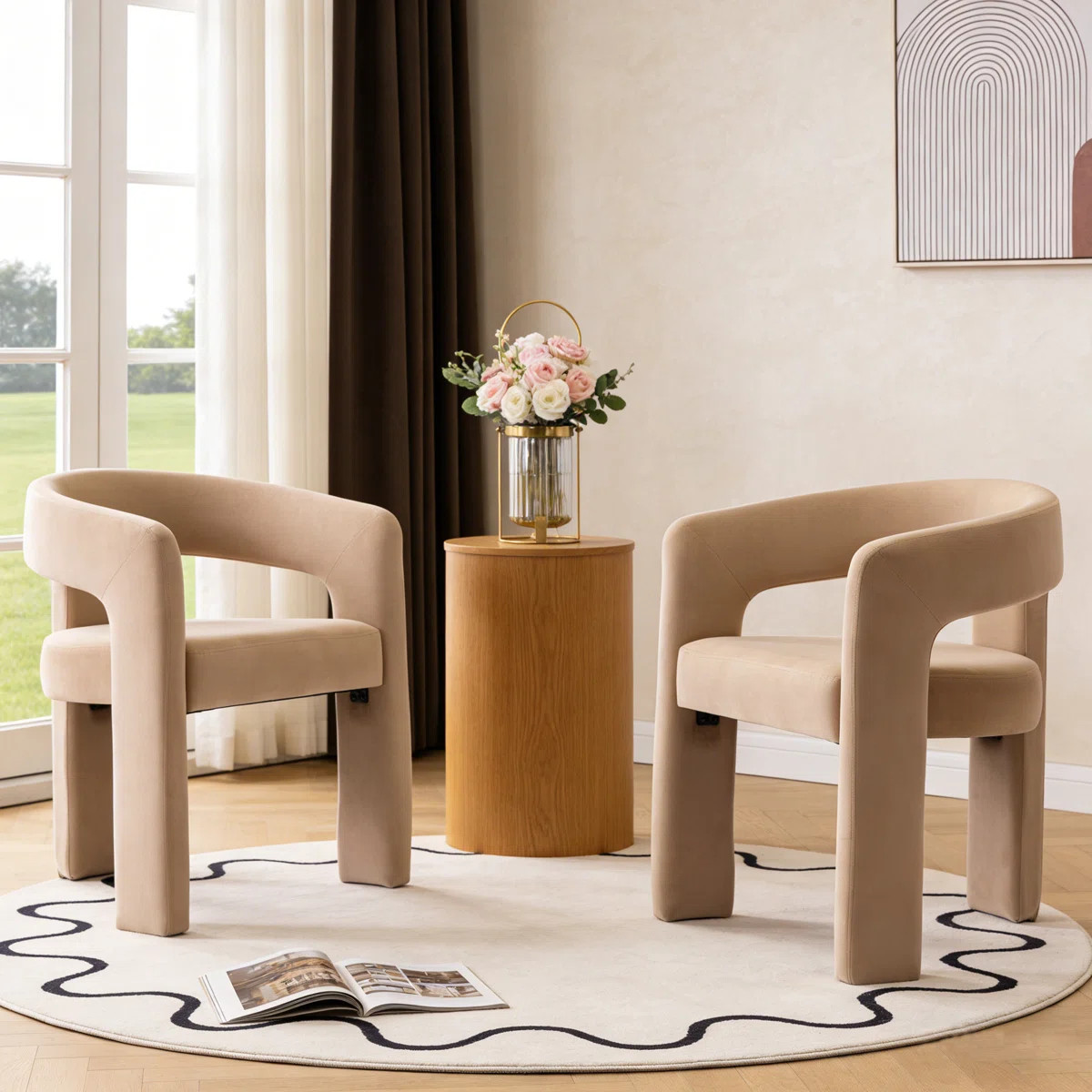 Modern Upholstered Barrel Dining Chairs (Set of 2) | Wayfair North America