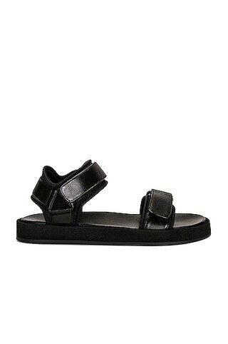 The Row Hook and Loop Flat Sandals in Black | FWRD 