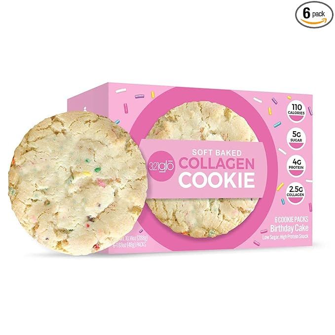 321glo Collagen Protein Cookies, Soft-Baked Cookies, Low Carb and Keto Friendly Treats for Women,... | Amazon (US)