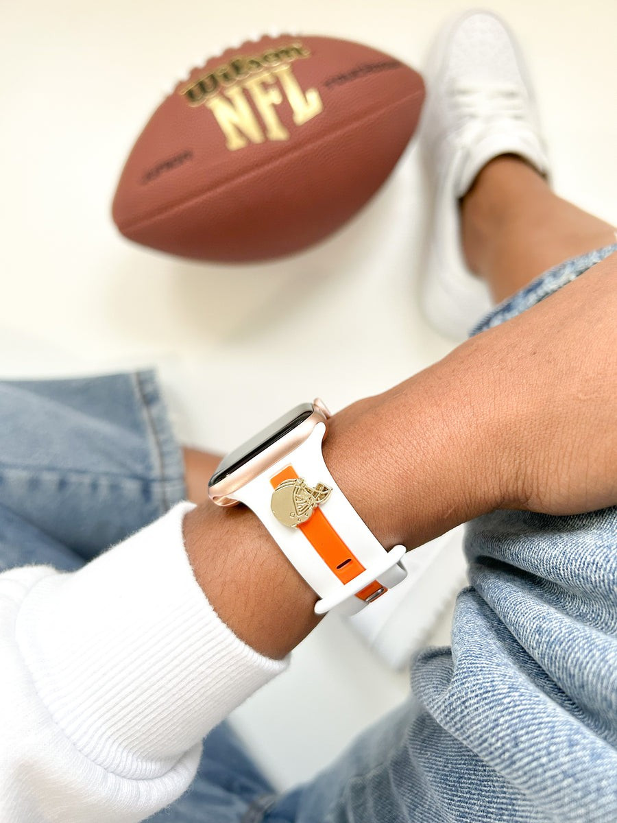 White & Orange Football Fever Band | StrawberryAvocados