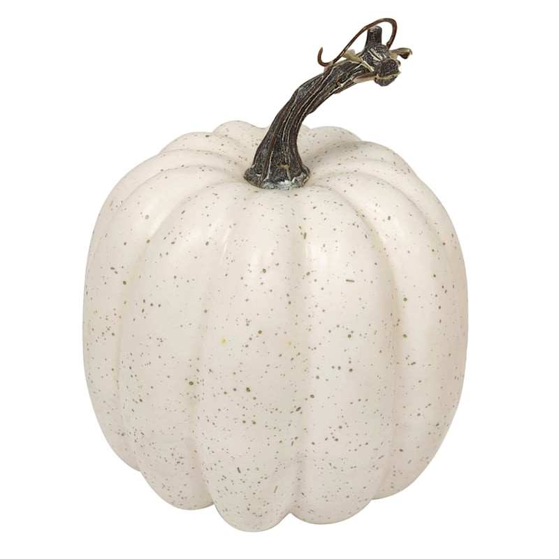 Pumpkin Porch Speckled Cream Pumpkin, 6.3" | At Home