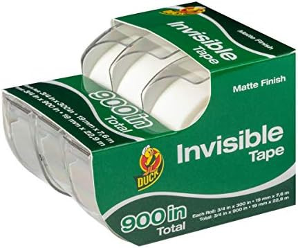 Duck Brand Matte Finish Invisible Tape Gift Wrap Dispenser 3-Pack, Clear, 0.75 x 300 Inches | Amazon (US)