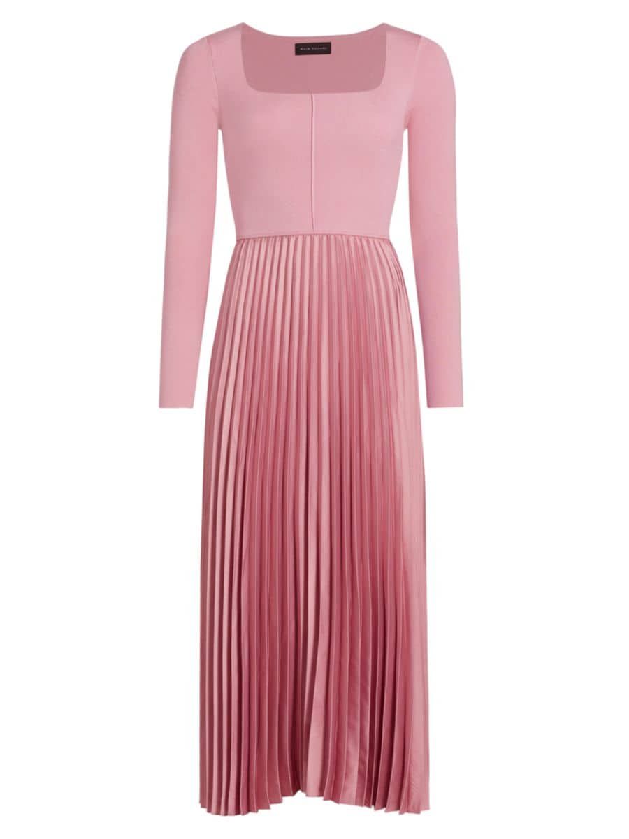 Fara Mixed-Media Midi-Dress | Saks Fifth Avenue