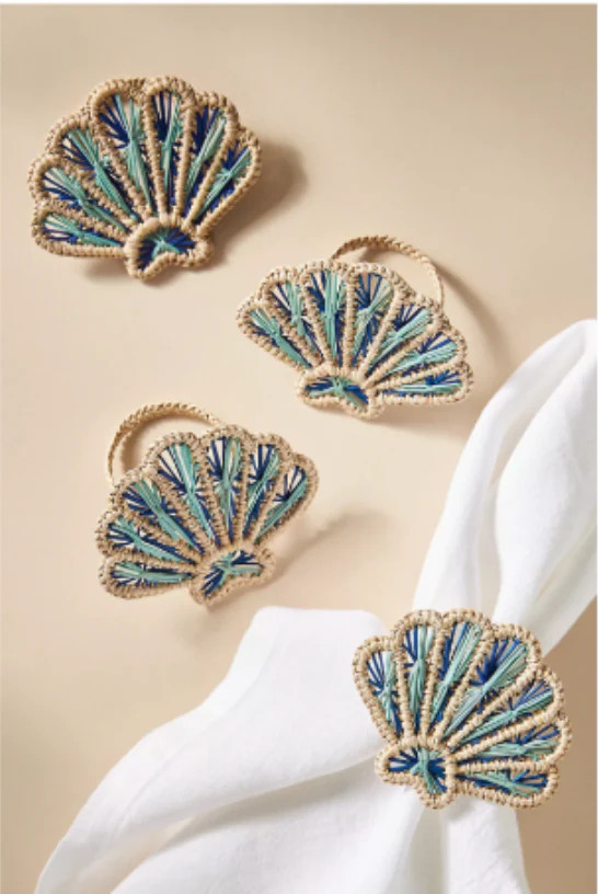 Shell Handwoven Iraca Napkin Rings | Macondo Forever