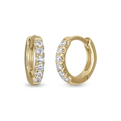 Bony Levy Audrey Diamond Huggie Hoop Earrings in White Gold/Diamond at Nordstrom | Nordstrom