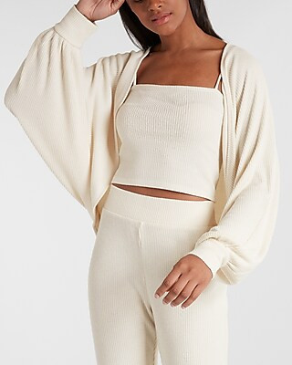 Cozy Ribbed Cocoon Cardigan | Express