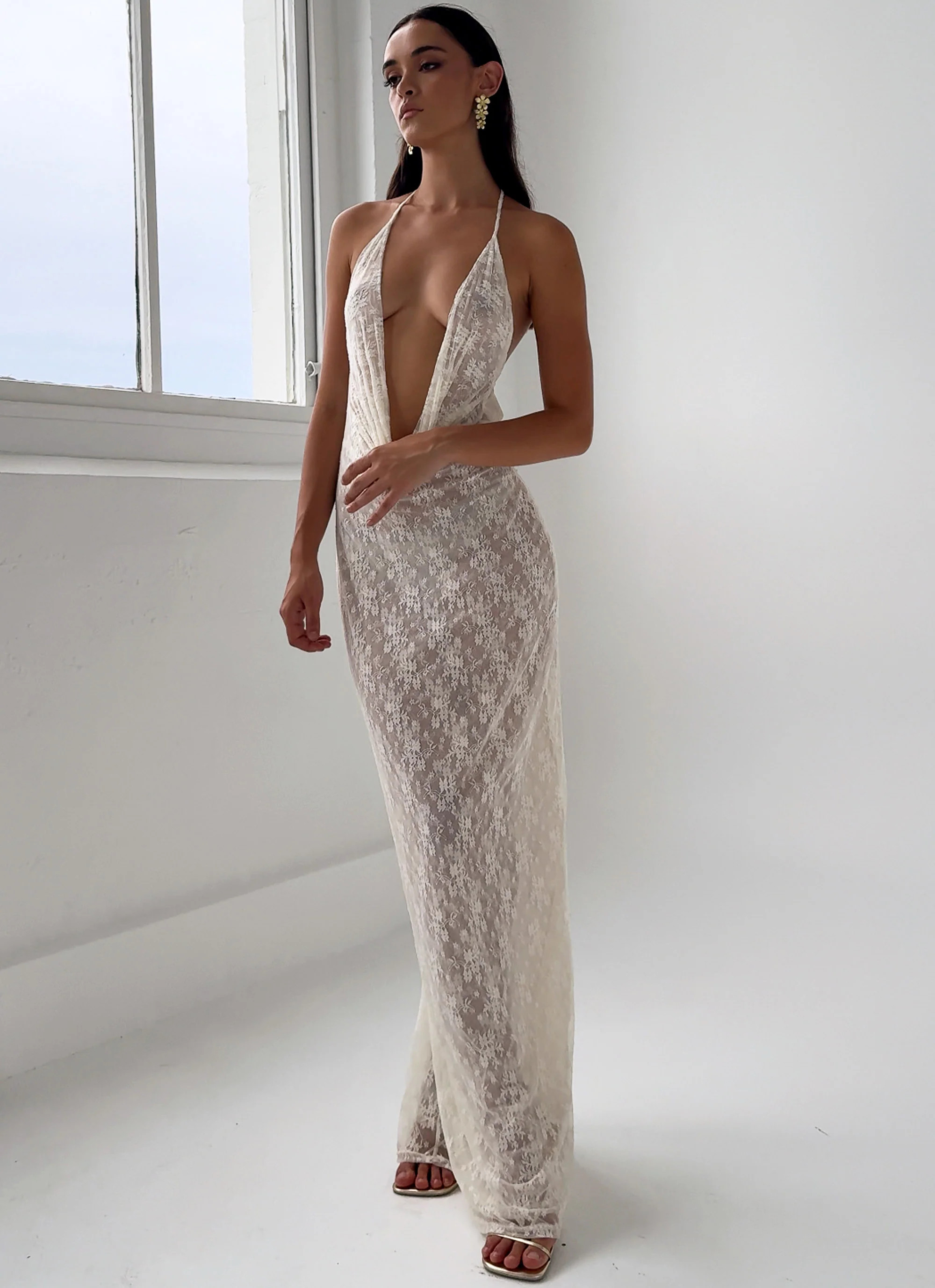 Champagne Coastline Maxi Dress - Ivory | Peppermayo (Global)
