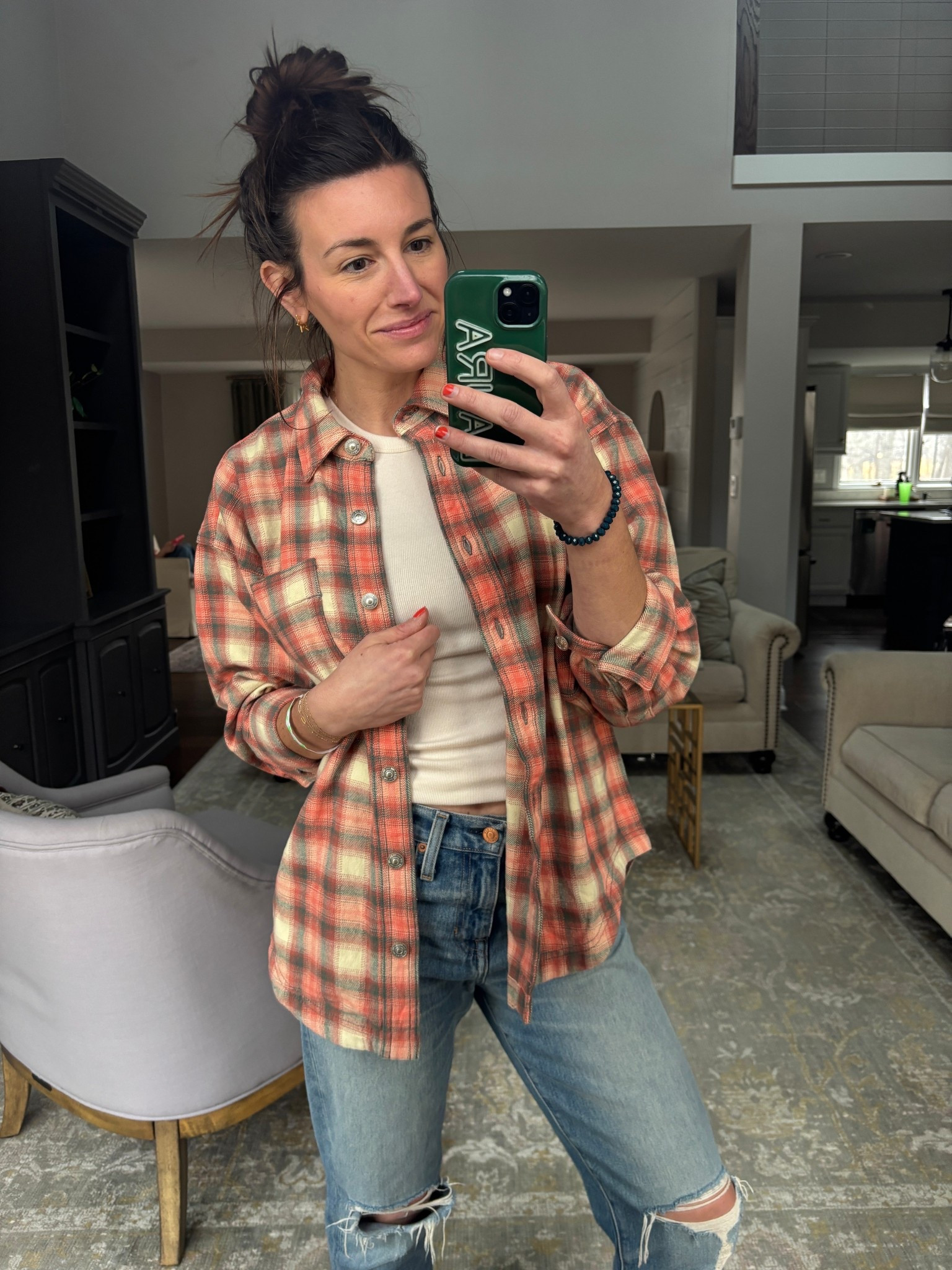 Wearing a small in the flannel, medium in the tank 

#LTKmomlife #LTKgrwm #LTKootd