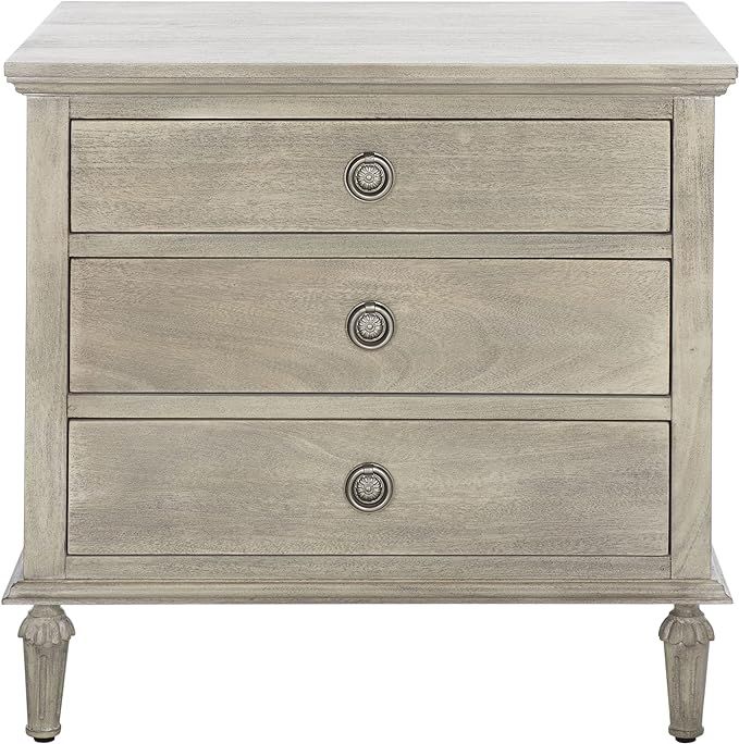 Safavieh Light Grey (Fully Assembled) Couture Home Collection Lisabet 3-Drawer Wood Nightstand | Amazon (US)