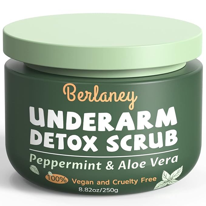 Detox Scrub 8.8 oz with Peppermint, Aloe Vera and Walnut Shell Powder, Underarm Scrub Helps on Re... | Amazon (US)