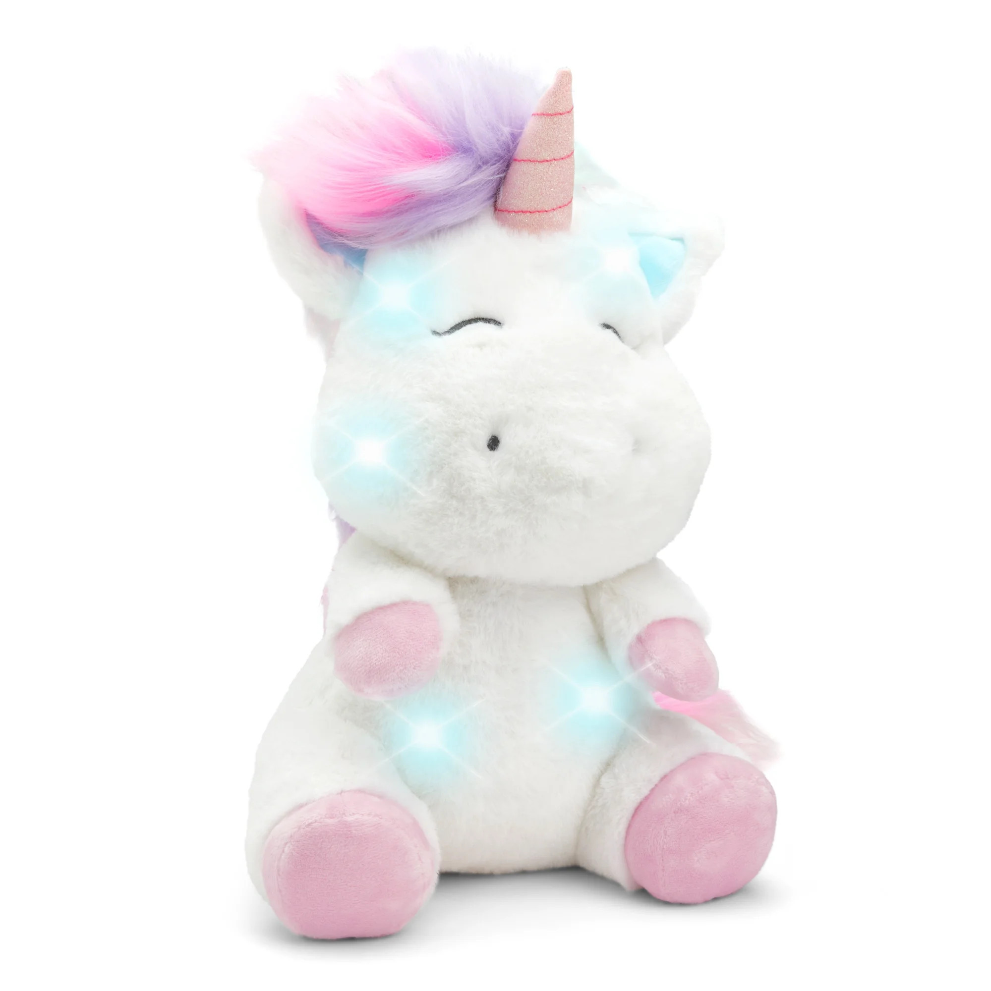 Hugs and Cuddles Glow Brights 12" Unicorn Plush with LED Lights and Sound Effects | Walmart (US)