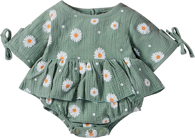 Infant Baby Girls Summer Shorts Set Linen Ruffle Halter Top+Floral Short Pants 2Pcs Clothes | Amazon (US)