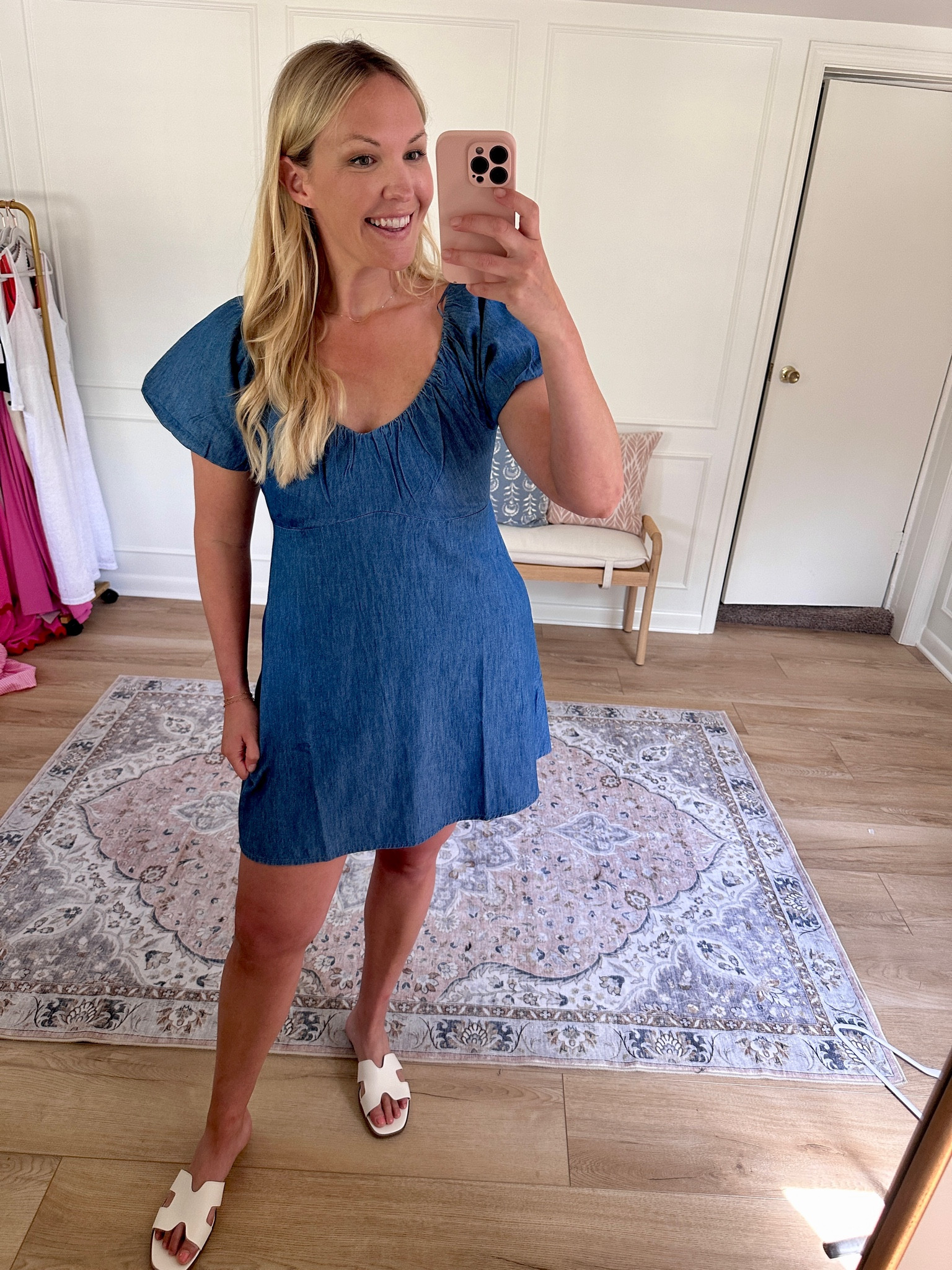 denim dress on sale! @oldnavy #ad #oldnavypartner #oldnavystyle I wear a size medium 

#LTKFindsUnder50 #LTKSeasonal #LTKSaleAlert