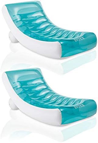 Intex Inflatable Rockin' Lounge Pool Floating Raft Chair with Cupholder (2 Pack) | Amazon (US)