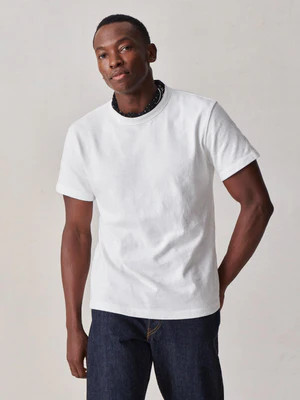 White Field-Spec Cotton Heavy Tee - Buck Mason- Modern American Classics | Buck Mason