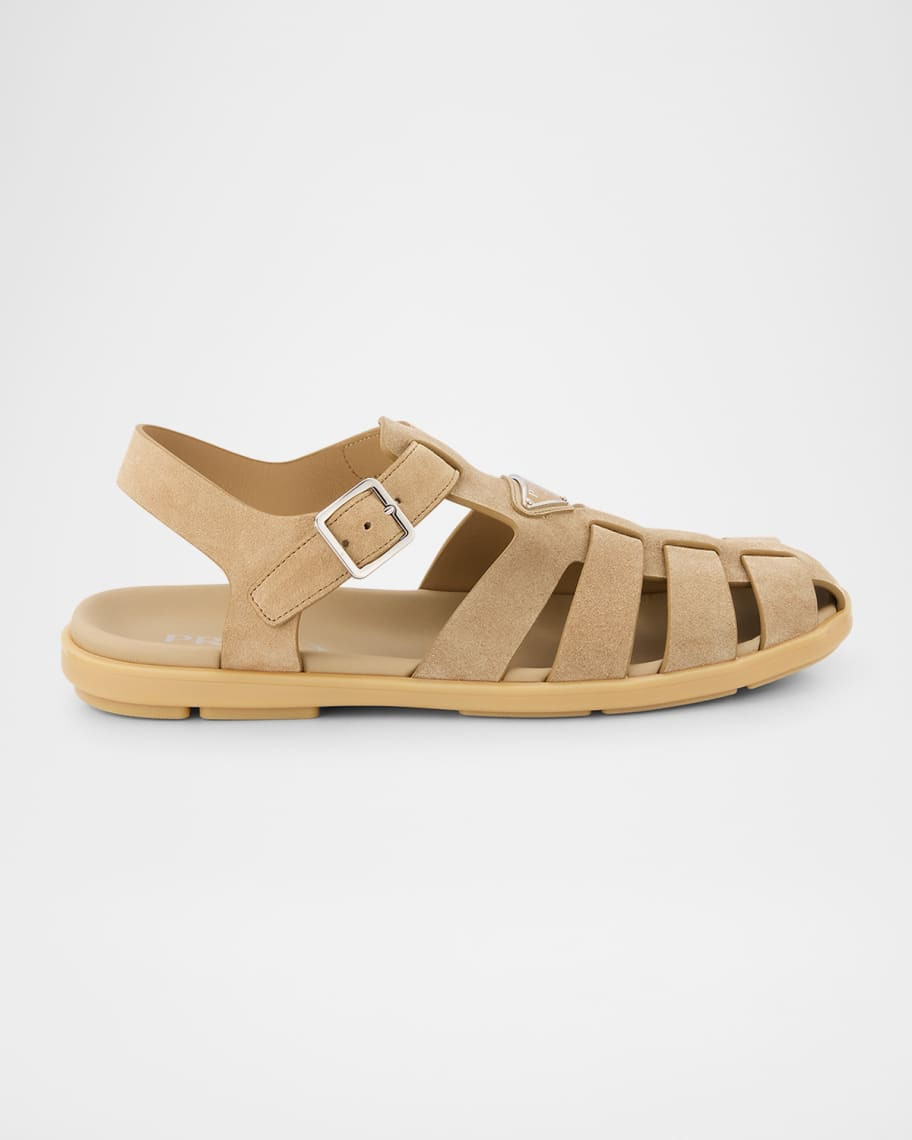 Prada Men's Suede Fisherman Sandals | Neiman Marcus
