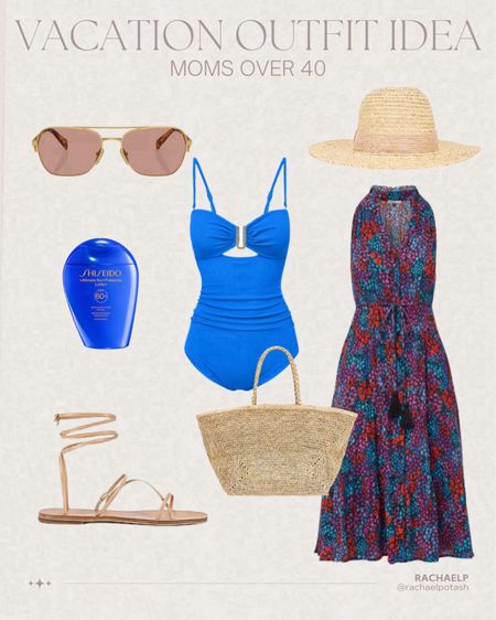 Vacation outfit idea! 

Beach outfit, summer outfit, resort outfit, travel outfit, summer dress, swimsuit, sandals, beach bag, beach hat, sunglasses 



#LTKOver40 #LTKSwim #LTKTravel