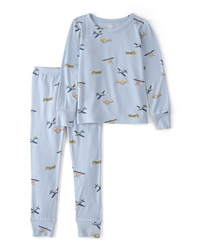 Carter's Boy PurelySoft Long-Sleeve 2-Piece Pajamas, Blue Vintage Plane, 5T | Amazon (US)
