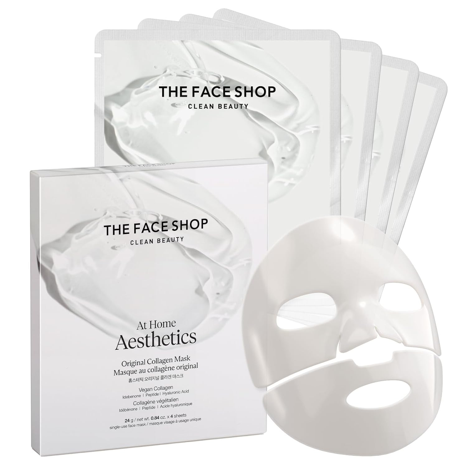 THE FACE SHOP Original Vegan Collagen Face Mask, Korean Glass Skin Essential, Peptide Hydrogel Ma... | Amazon (US)