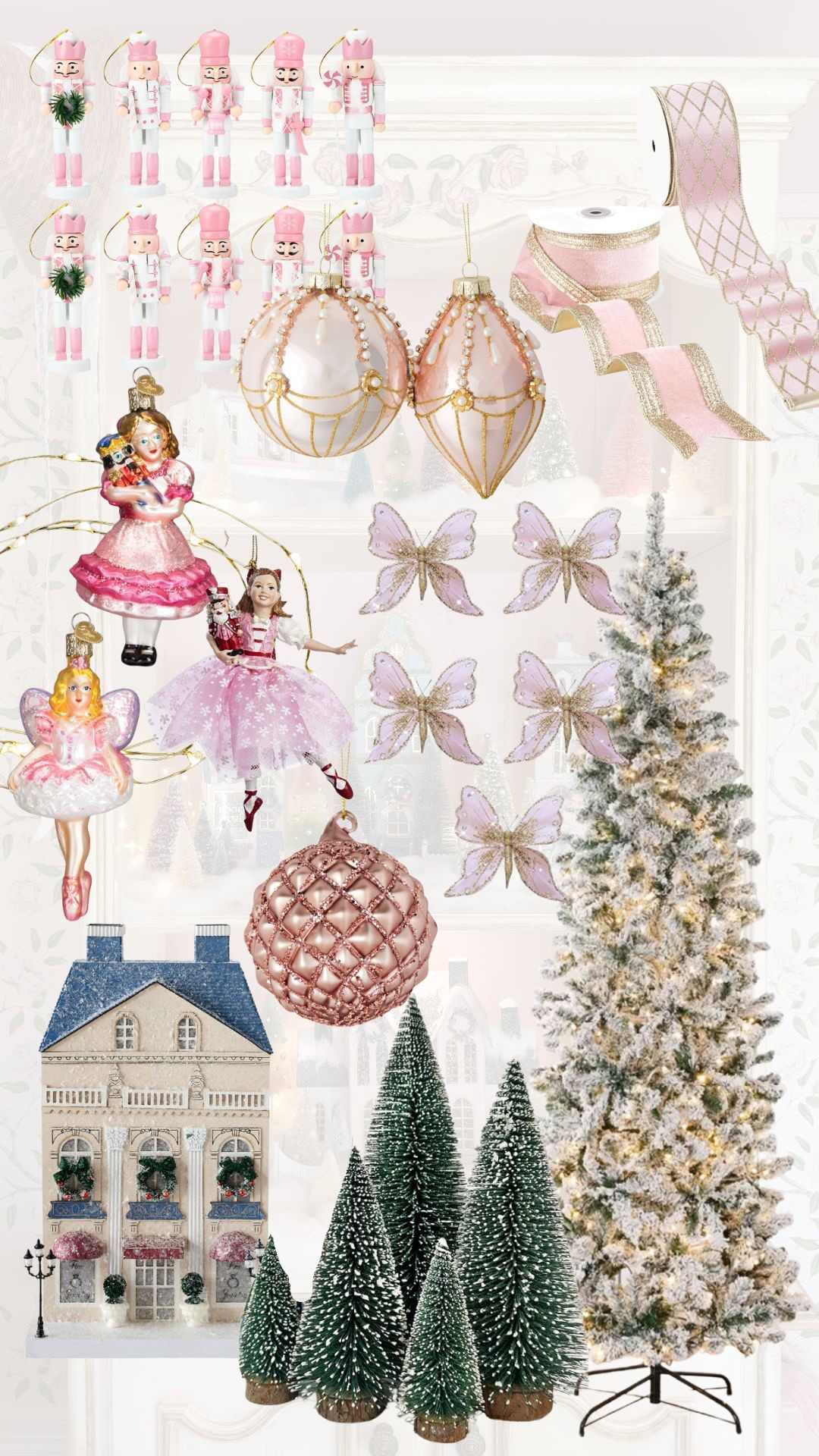 Georgina’s girly Christmas tree 🎀 Pinks, creams, and lots of nutcrackers and Sugar Plum Fairy ballerinas we’ve collected since she was born! Lots of girly inspiration linked if you like this look. 