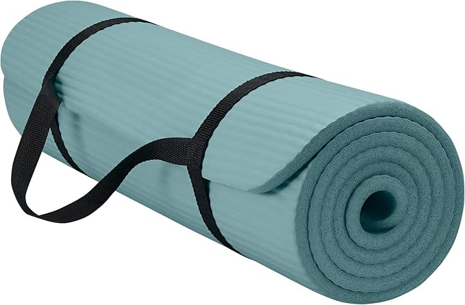 Gaiam Thick Yoga Mat, Exercise & Fitness Mat with Easy-Cinch Carrying Strap | Amazon (US)