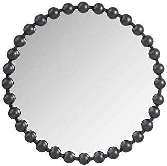 Amazon.com: Madison Park Signature Wall Décor Marlowe Metal Spherical Frame Round Mirror for Liv... | Amazon (US)