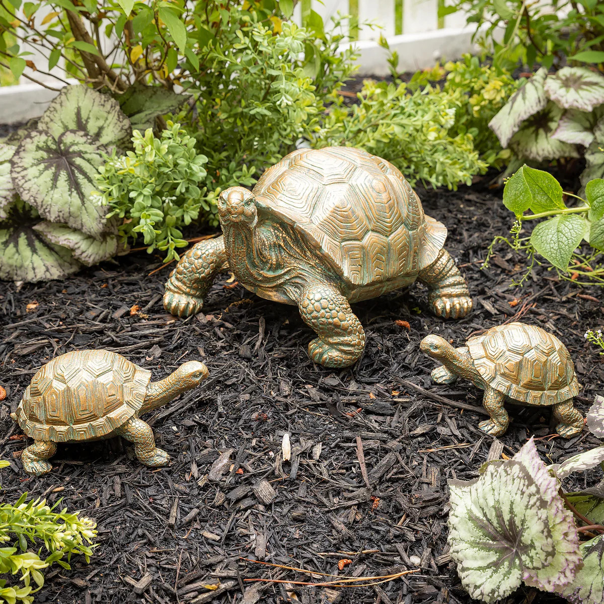 Tortoise Family Resin Garden Accents | Plow & Hearth | Plow & Hearth