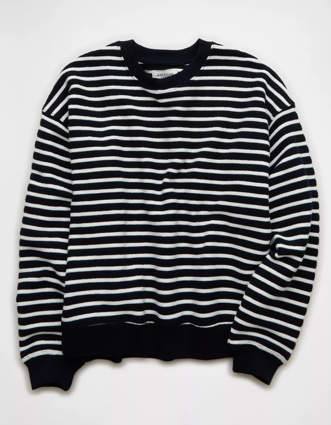AE Textured Crew Neck Sweatshirt | American Eagle Outfitters (US & CA)