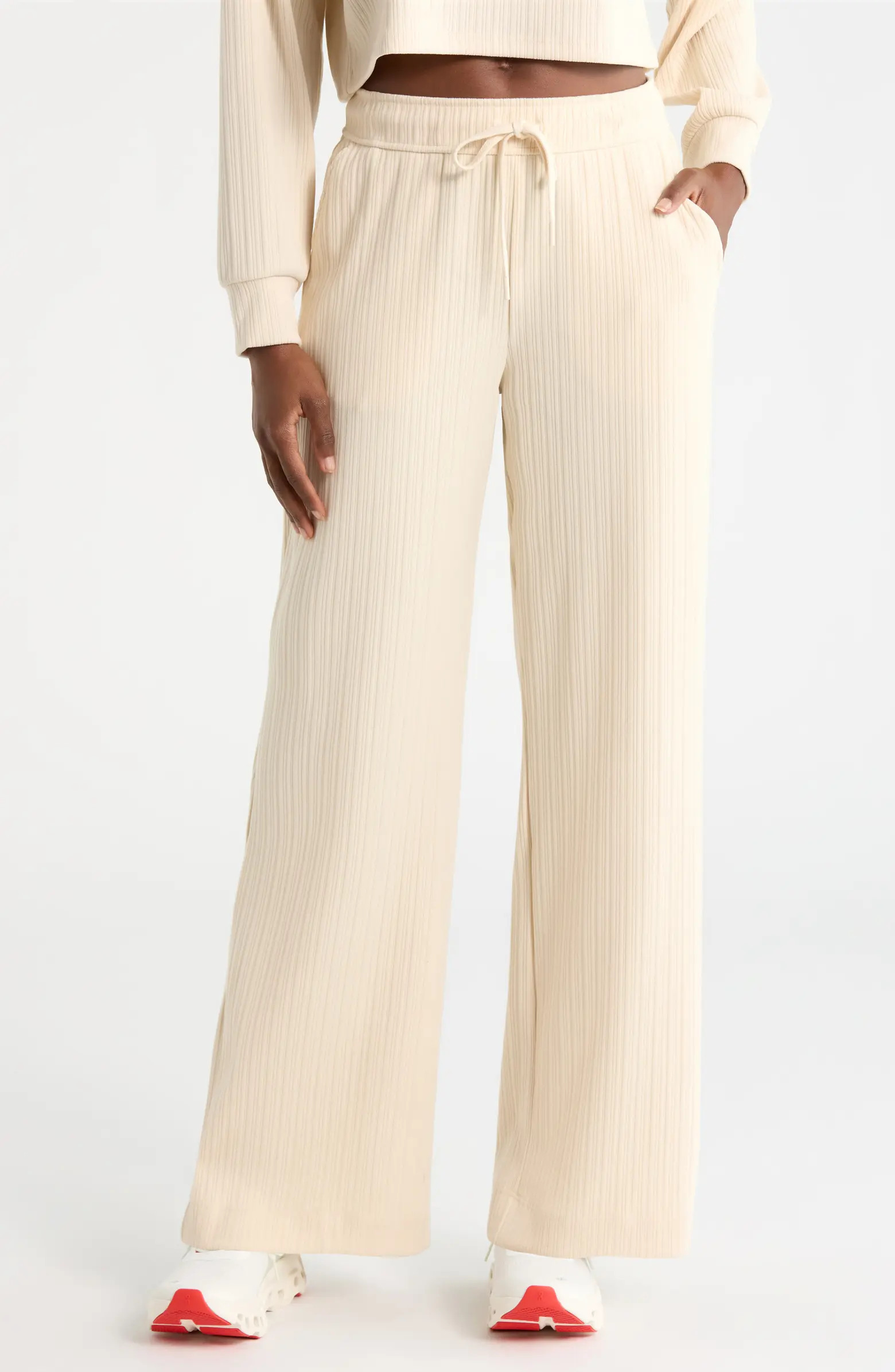 Breathe Easy Ribbed Drawstring Waist Pants | Nordstrom