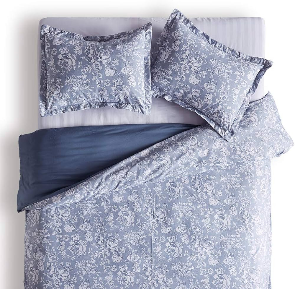 SLEEP ZONE Bedding Duvet Cover Sets Printed Pattern Elegant Peony 120gsm Ultra Soft Zipper Closur... | Amazon (US)
