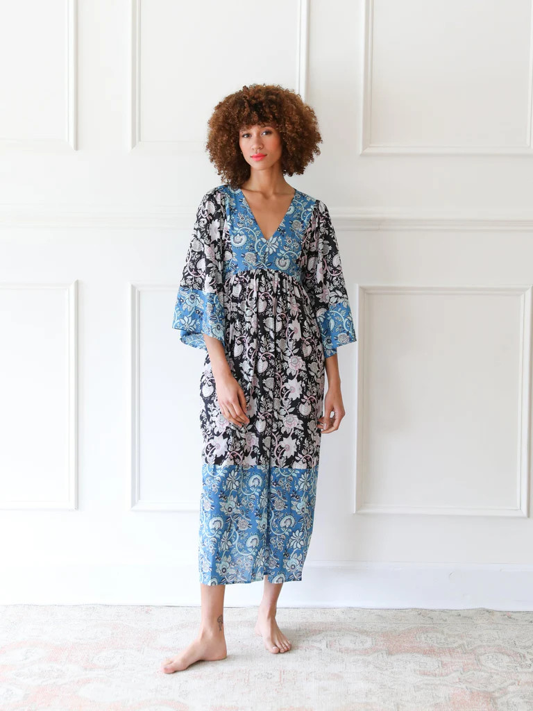 Shop Mille - Adele Dress in French Blue Patchwork | Mille