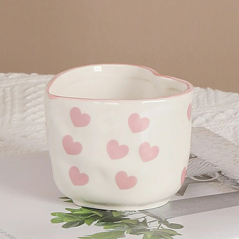 Valentines Day Gifts for Her Heart Shaped Ceramic Coffee Mug Lovely Ceramic Coffee Mug for Home a... | Walmart (US)