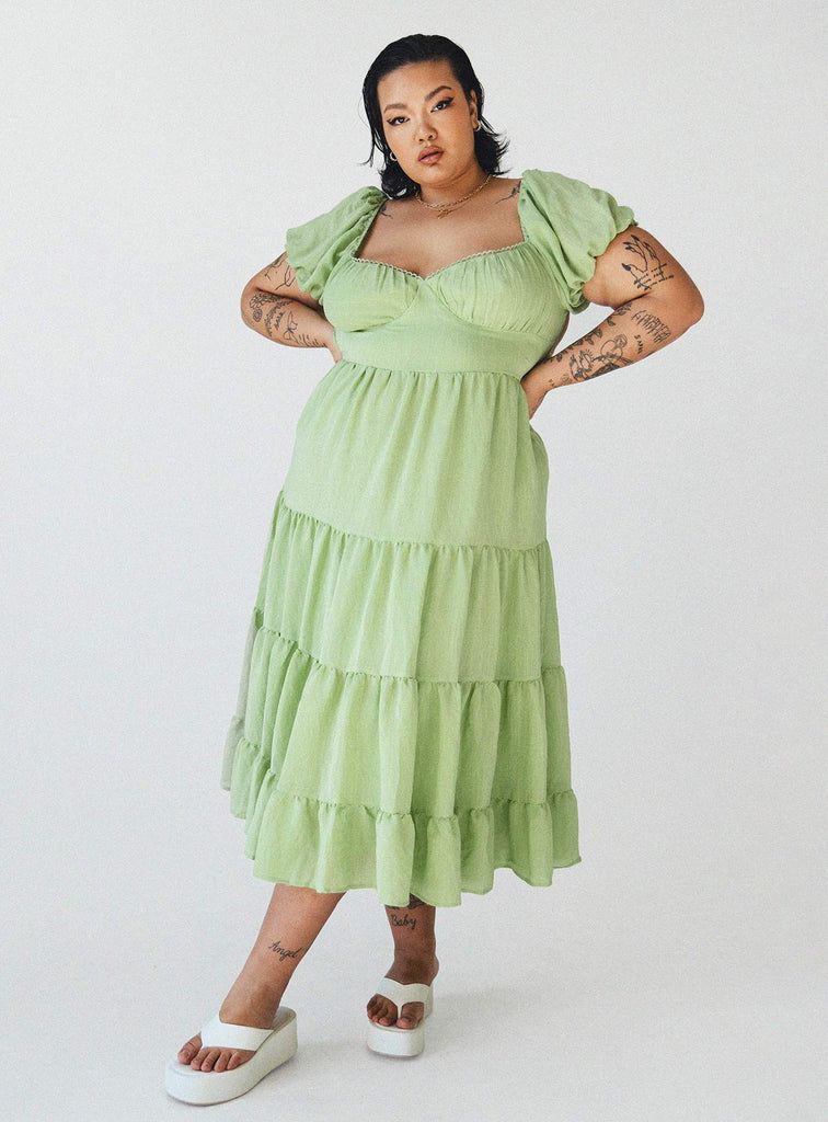 Danny Midi Dress Green Curve | Princess Polly US