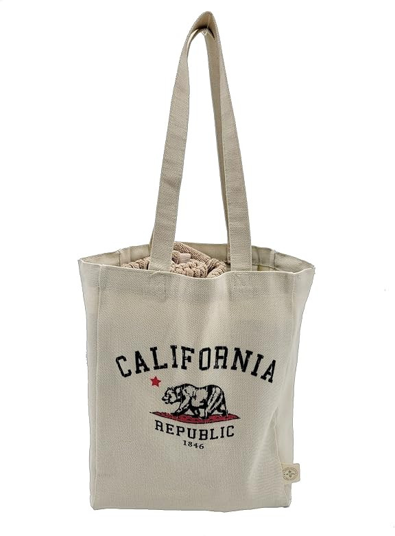 Ink Trendz® California Republic Grunge Bear 10oz. Vintage Natural Hemp Canvas Work, School, Beac... | Amazon (US)
