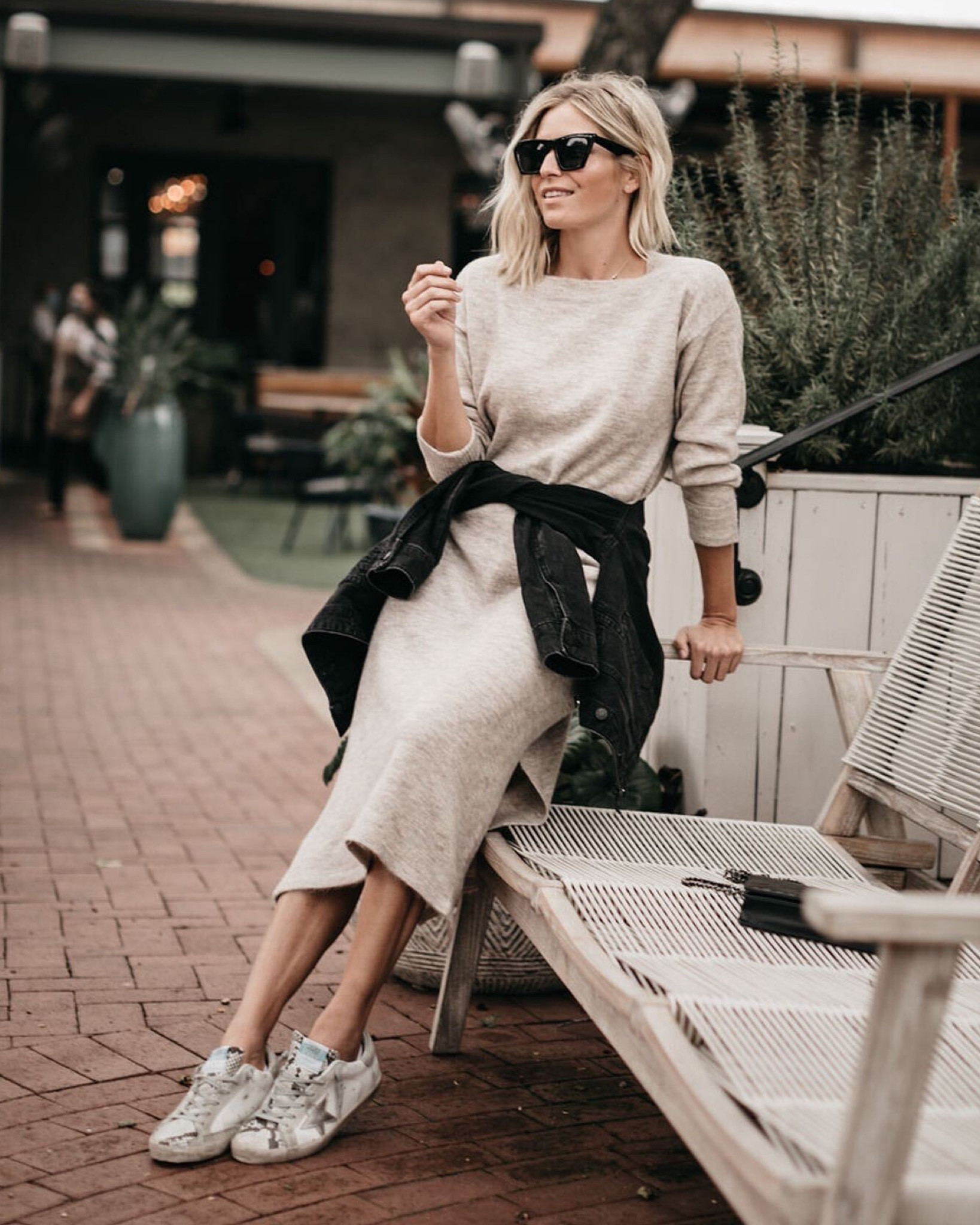 Sweater dresses I’m loving✨ similar black denim jackets and golden goose sneakers. 

#LTKSeasonal #LTKstyletip #LTKFind
