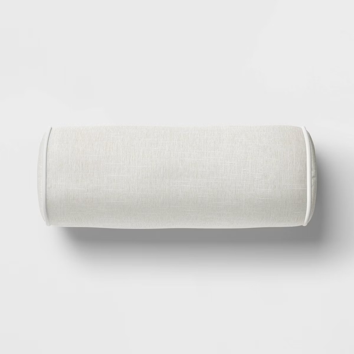 20"x8" Solid Cylinder Outdoor Bolster Pillow with Contrast Piping Tan - Threshold™ designed wit... | Target
