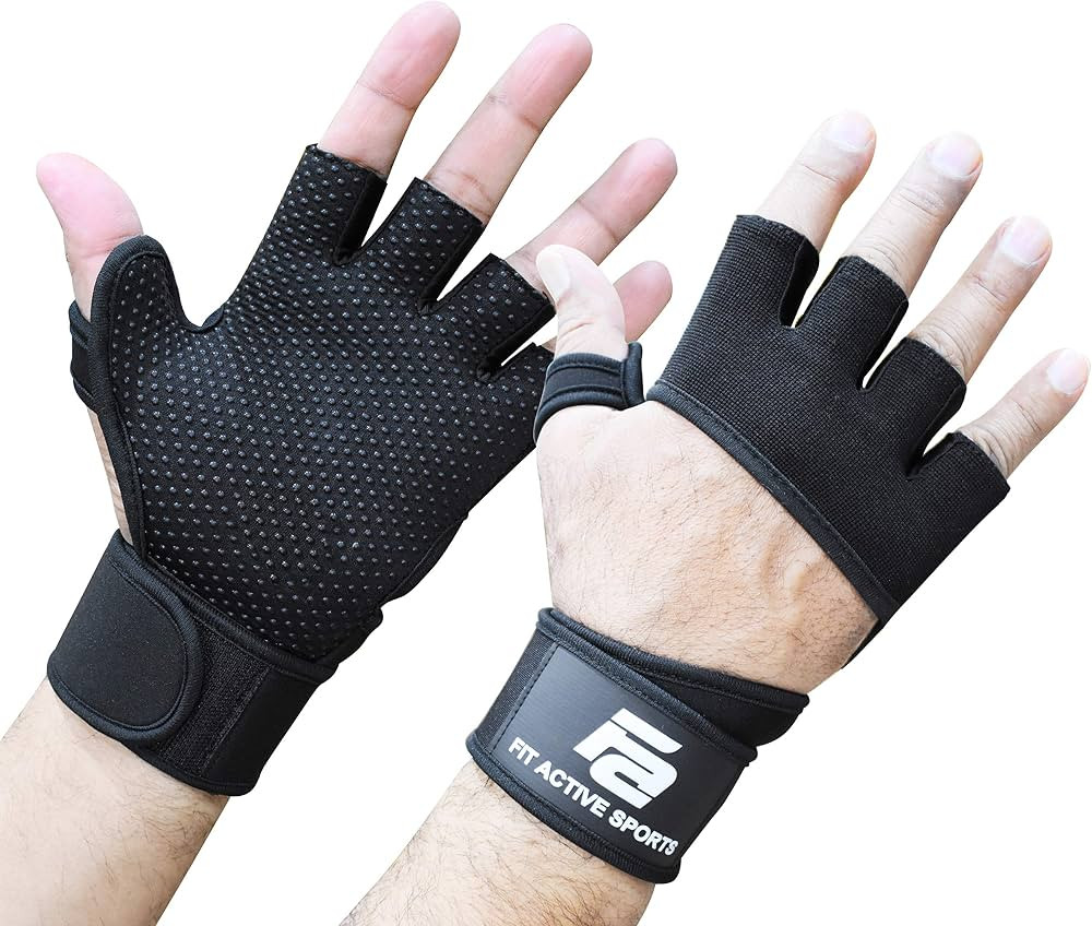 Fit Active Sports RX2 Weight Lifting Workout Gloves with Built in Wrist Wraps - Cross Training Gl... | Amazon (US)
