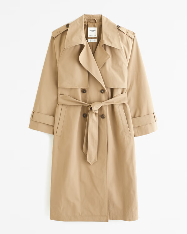 Classic Long Trench Coat | Abercrombie & Fitch (US)